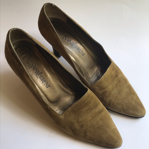 SOLD❗️❗️Vintage YVES SAINT LAURENT suede heels - Picture 3 of 10